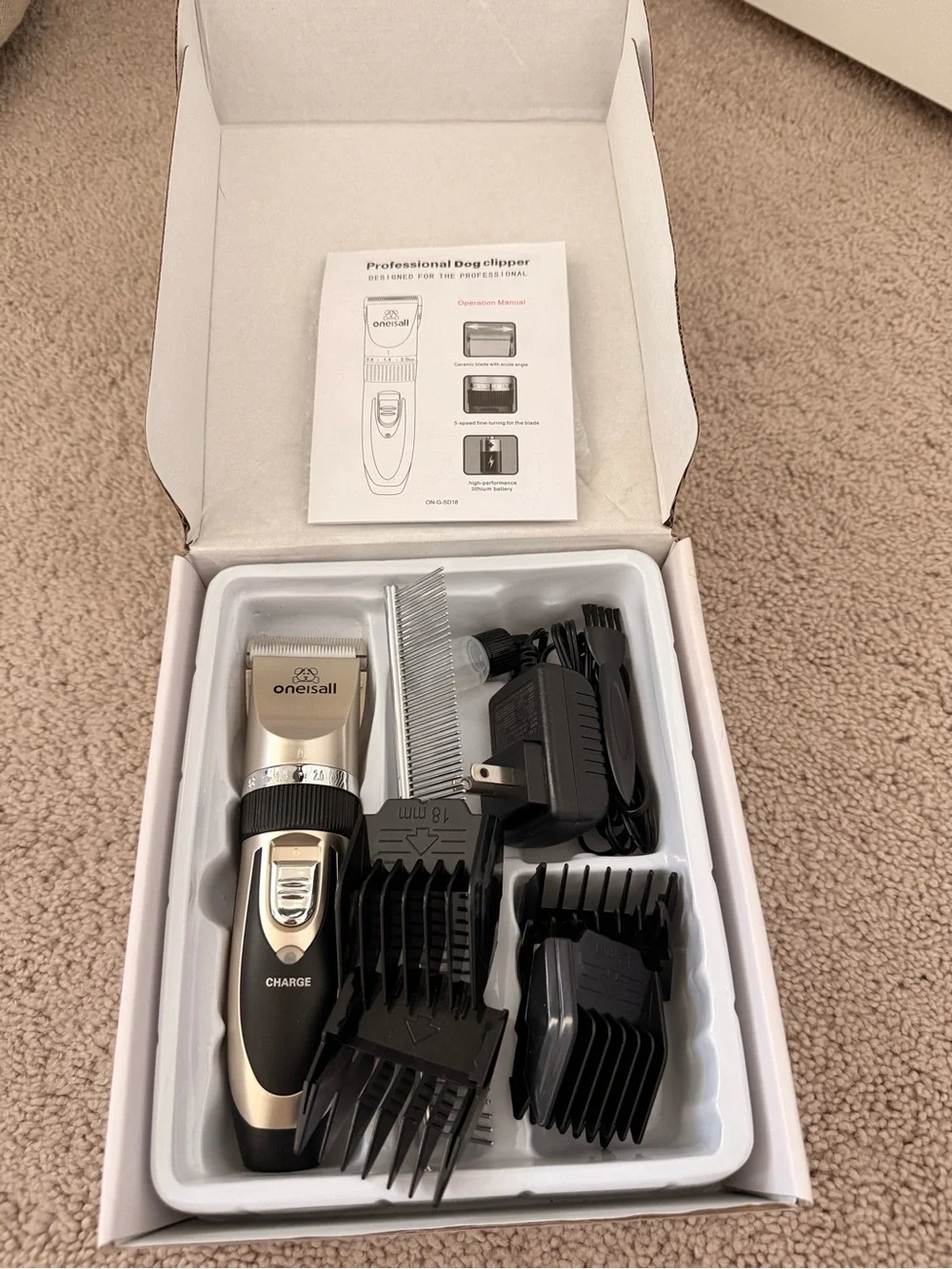 Professional Dog/Cat Clipper - Rechargeable Pet Grooming Tool